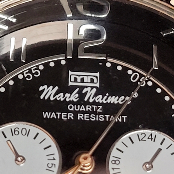 Big Face Crystal Black & White Water Resistant Quartz Watch Rubber Band NWOT - Picture 9 of 15